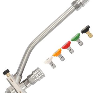 Tool Daily Foam Cannon Dual-Connector Accessory, Pressure Washer Double Tip Attachment for Soap Cannon, 5 Pressure Washer Sprayer Nozzles, 1/4" Quick Connect